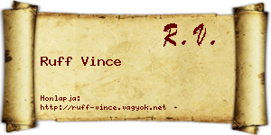 Ruff Vince névjegykártya